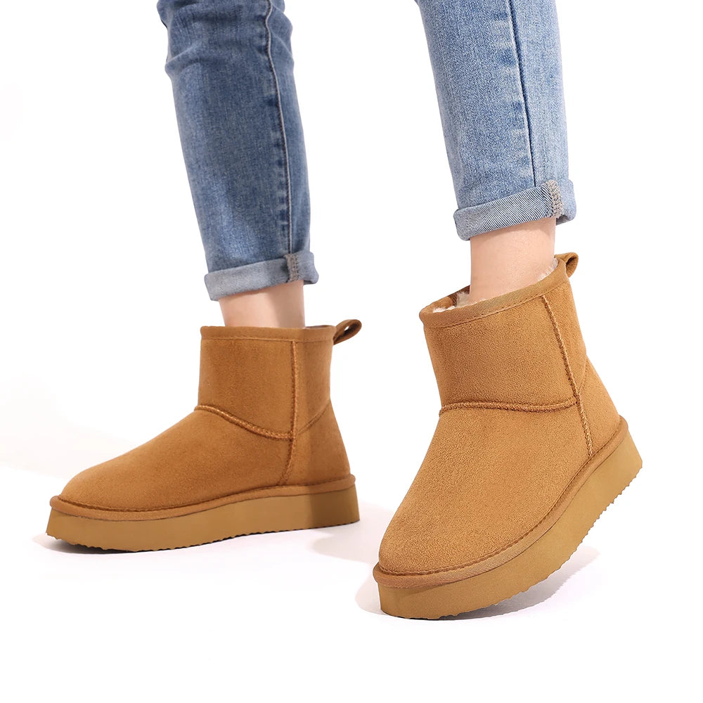 Evshine Memory Foam Ankle Boot Trending Shoes For Women Waterproof Women Snow Boots Female Snow Boots Suede Winter Warm Boots