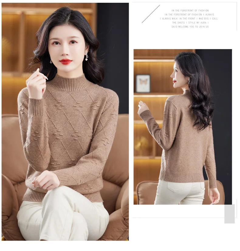 Women's Mock-Neck Knit Sweater