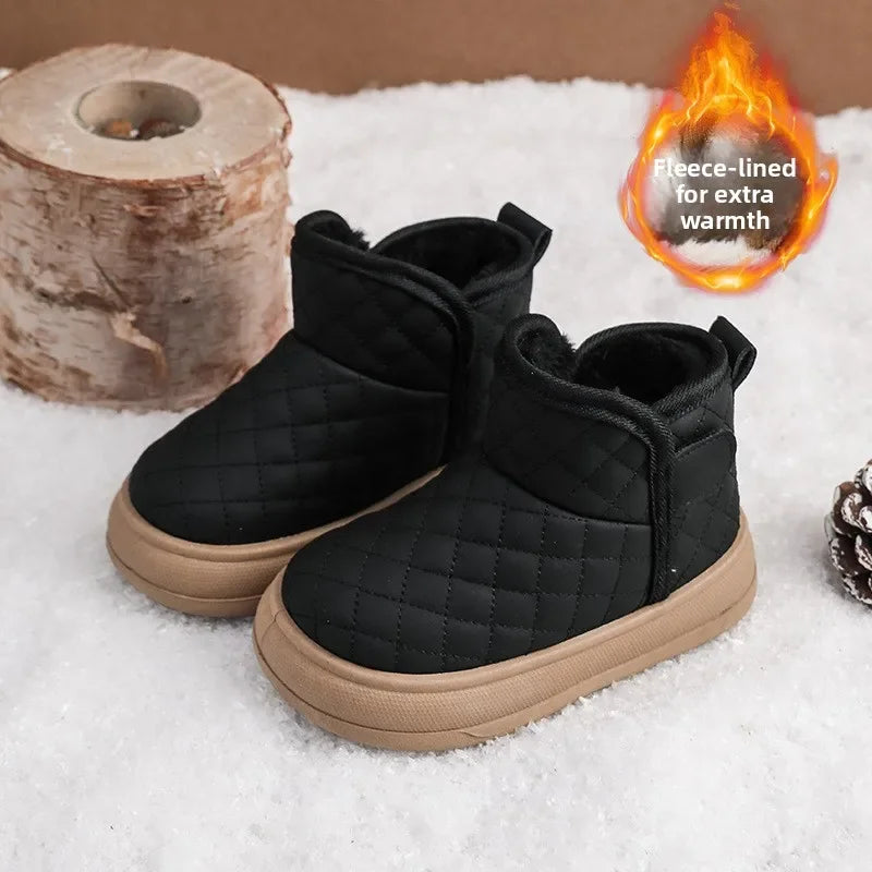2026 Winter Plush Boots For Children Soft Warm Velvet Snow Boots For Kids Anti-slippery Waterproof Boy's Girl's Winter Boots