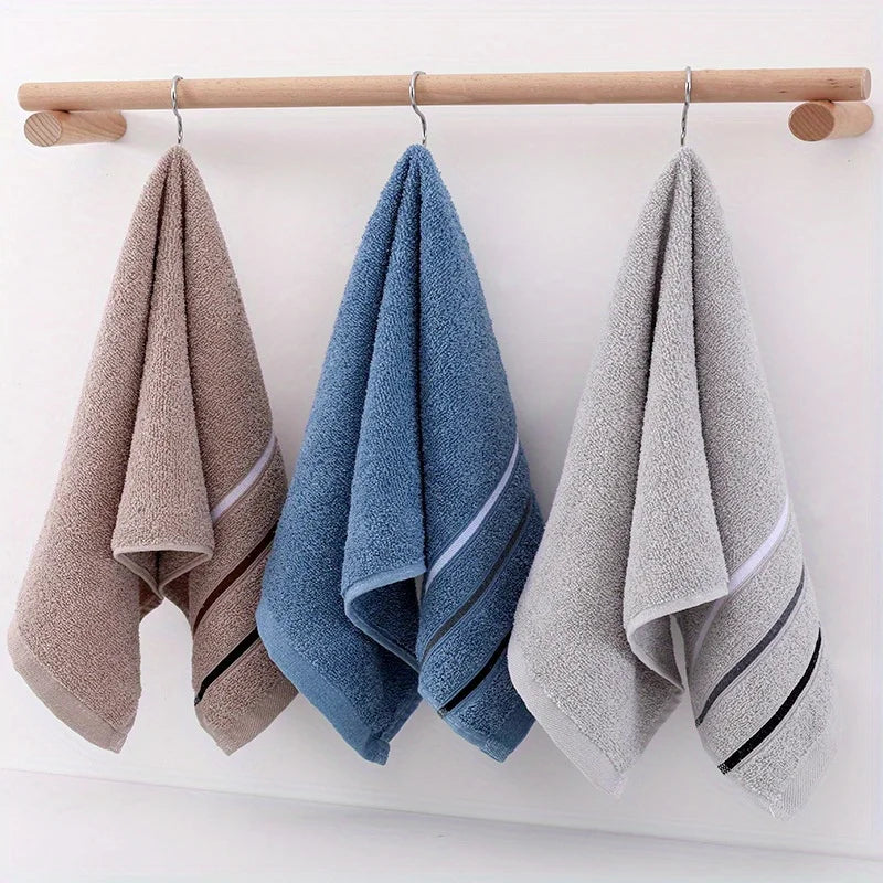 Striped Plush Cotton Towels – Single, 3 or 6 Pack