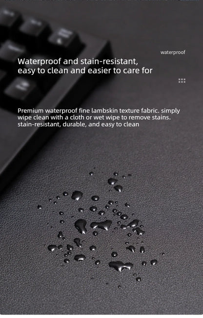 Grand sous-main de bureau en cuir PU – Tapis de bureau imperméable et antidérapant pour ordinateur et souris de gaming