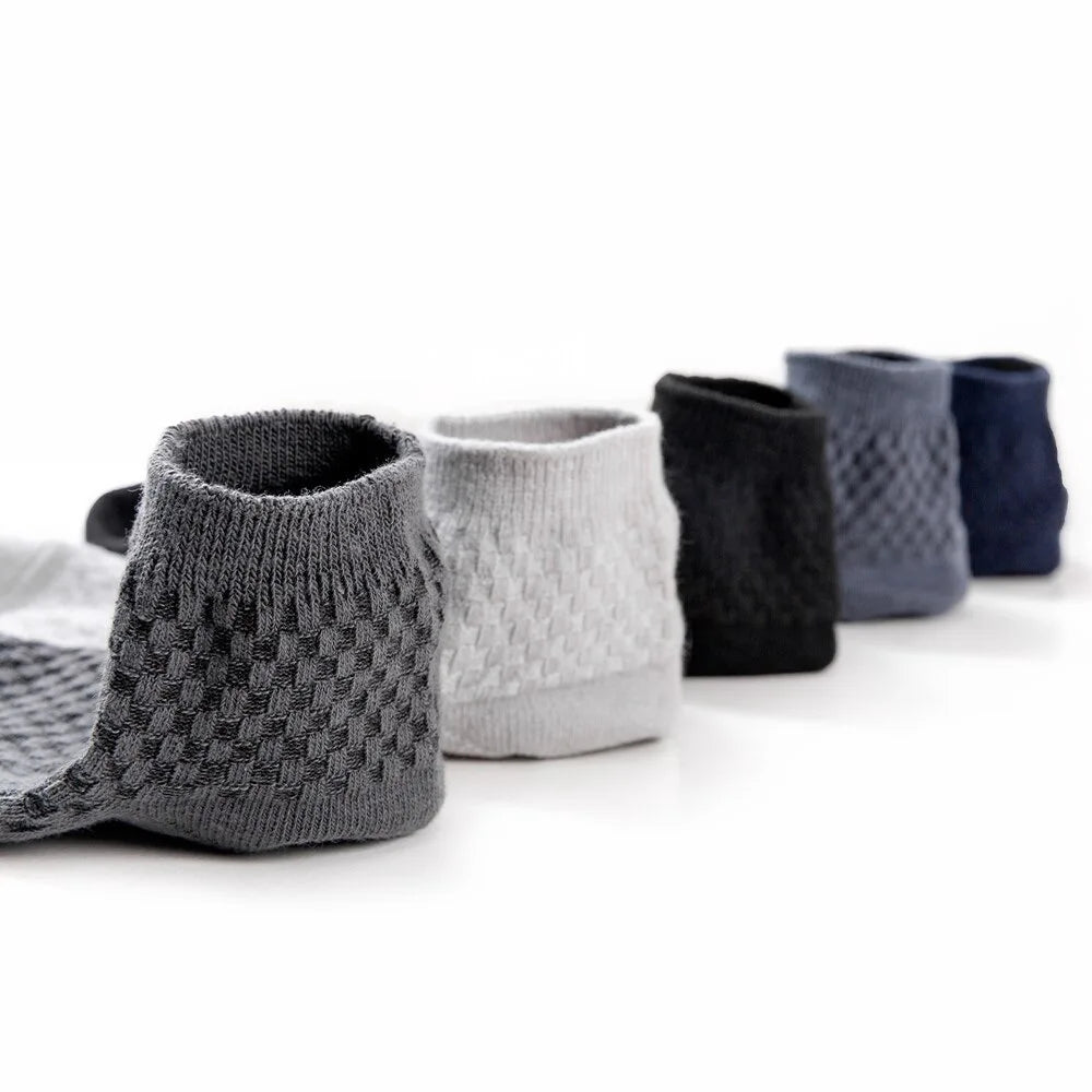 Men's Bamboo Low-Cut Socks – 5 Pairs, Soft & Breathable