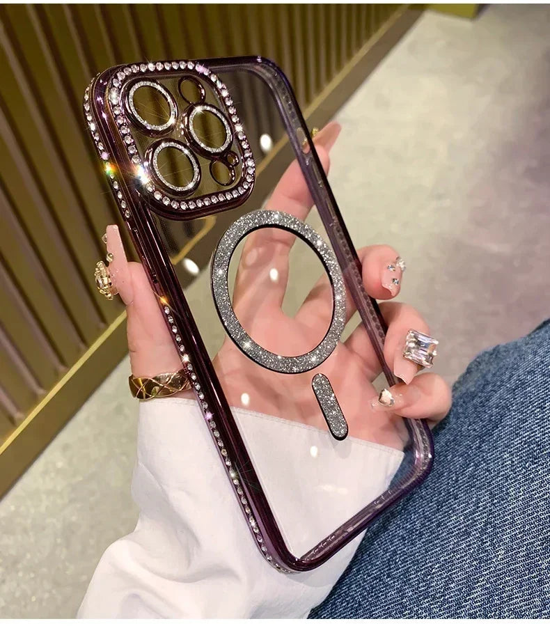 Glitter Clear Magnetic iPhone Case