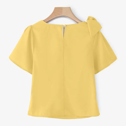 Puffärmelbluse mit Schleifendetail