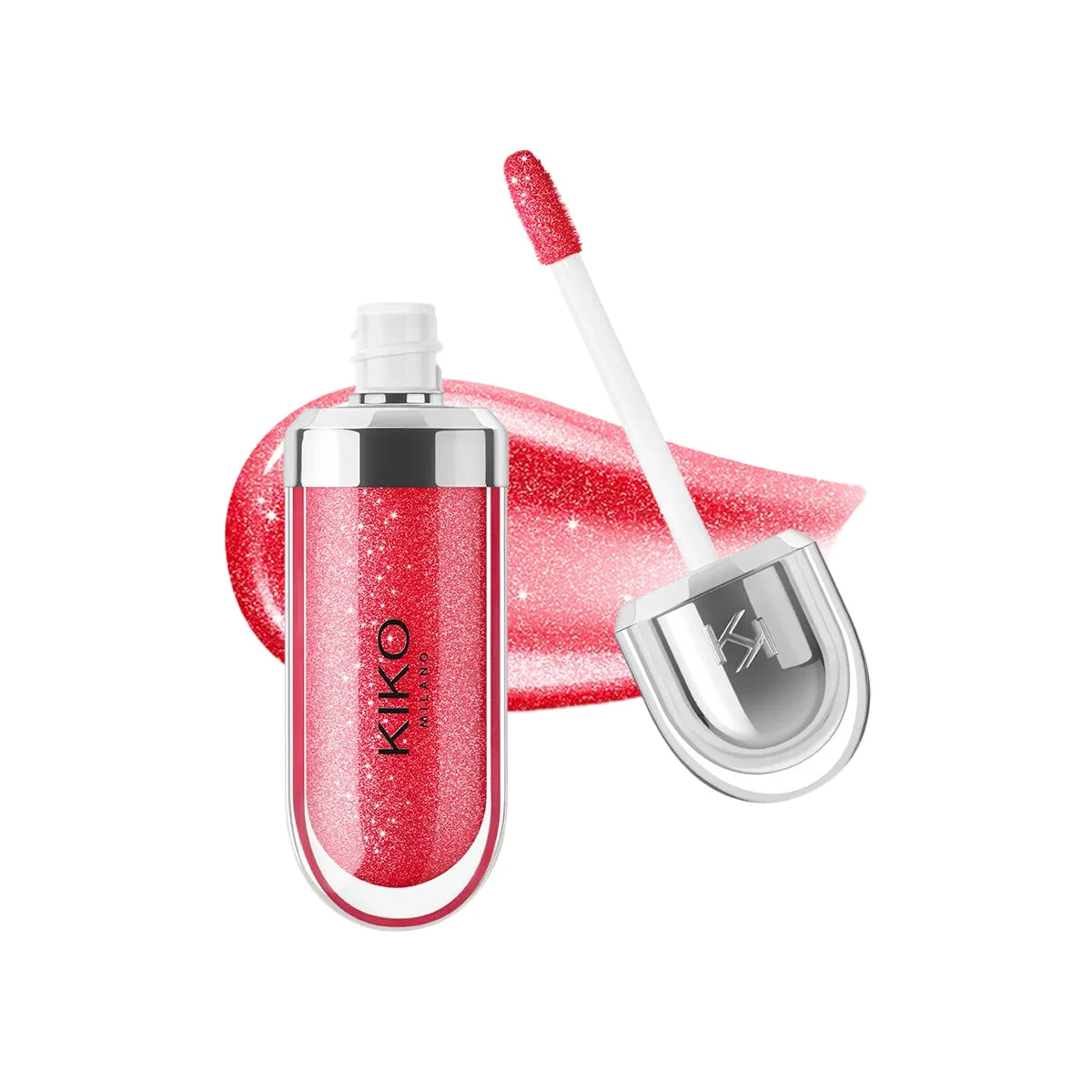 Original Kiko 3D Mirror Lip Glaze Waterproof Non Fading and Non Stick Cup Gentle Bean Paste Color Fine Shiny Point Charm Red
