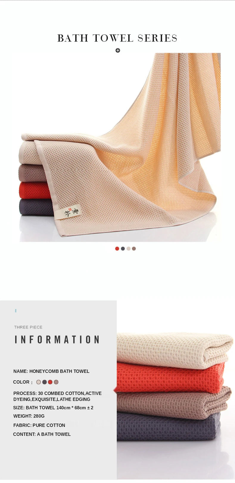 Waffle Cotton Towels – Hand & Bath Towel Bundles