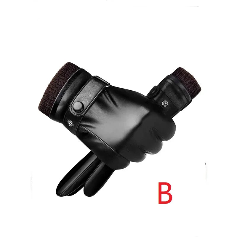 Men's Faux Leather Driving Gloves – Touchscreen, Non-Slip