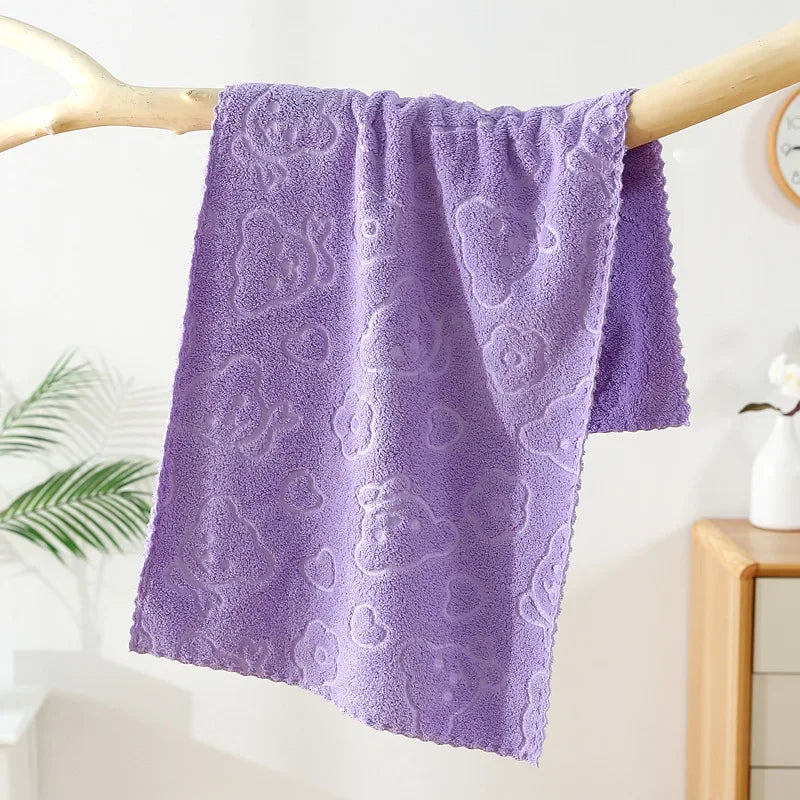Embossed Hand Towels – Soft Bear & Floral Face Towels, 1, 5 or 10 Pack