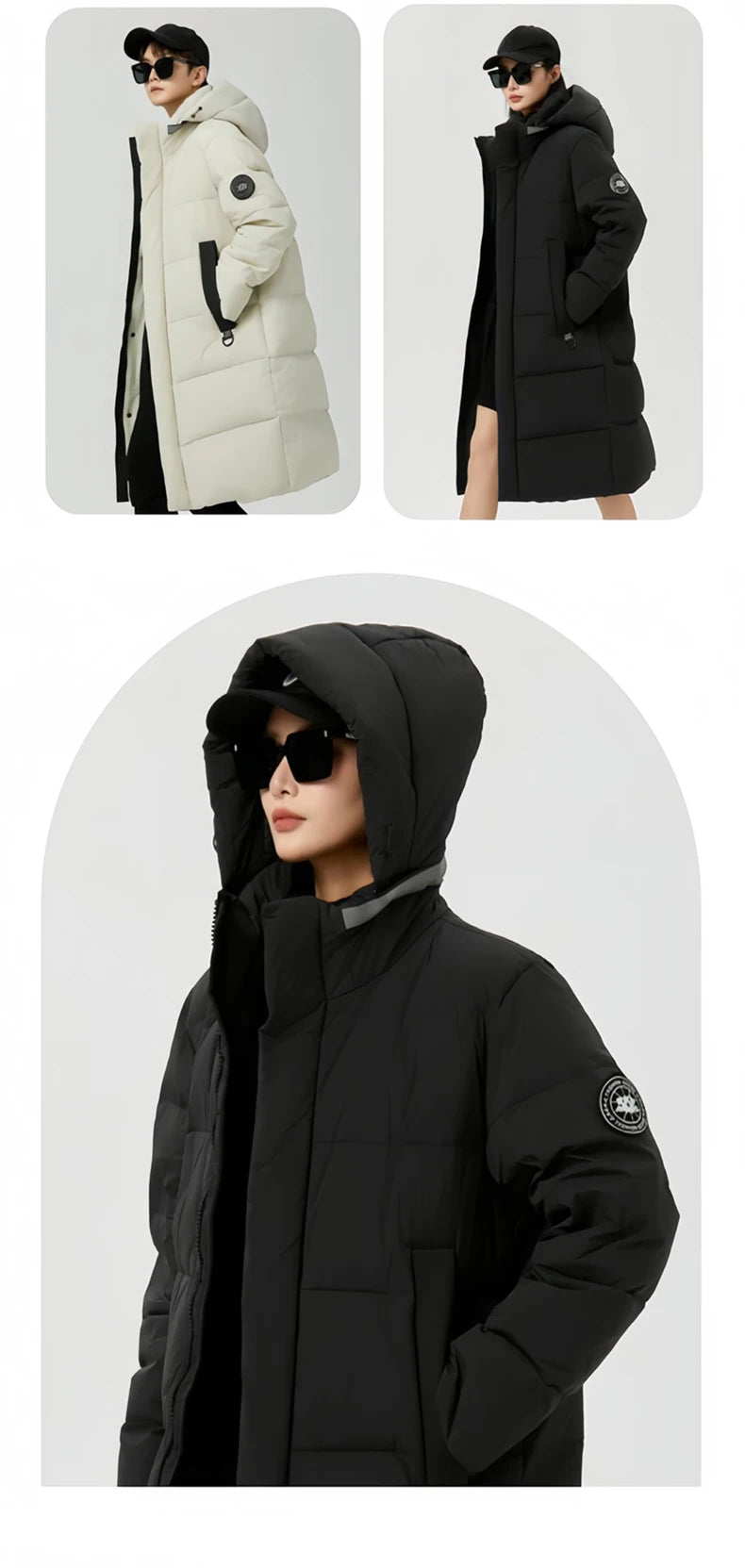 Winter Long Down Jacket Women Windbreaker Jacket Fashion Couple Down Coat Warm Hooded Thick Winter Windproof Waterproof Men Coat