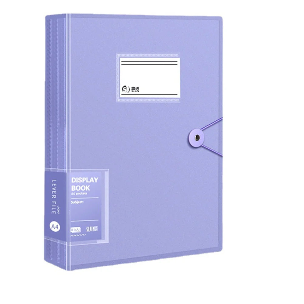 A4 File Folder 30 Pages Transparent Insert Paper Document Organizer Waterproof Booklet Information Books Office School Supplies