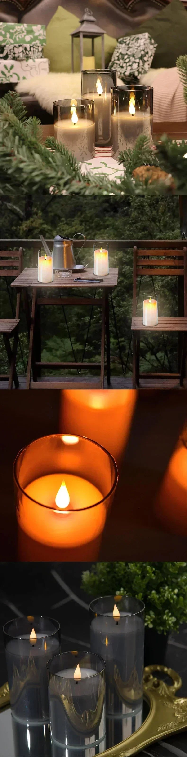 Flickering LED Flameless Candles – Real-Look Acrylic Set with Remote & Timer