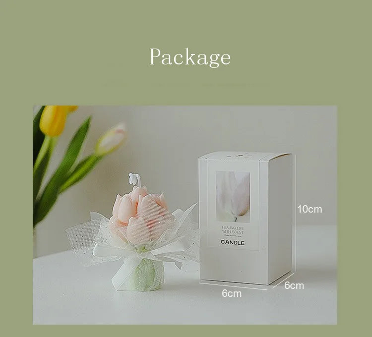 Handmade Tulip Bouquet Candle Scented Candle Aromatherapy Soy Wax Candle Wedding Birthday Candles Party Home Decoration