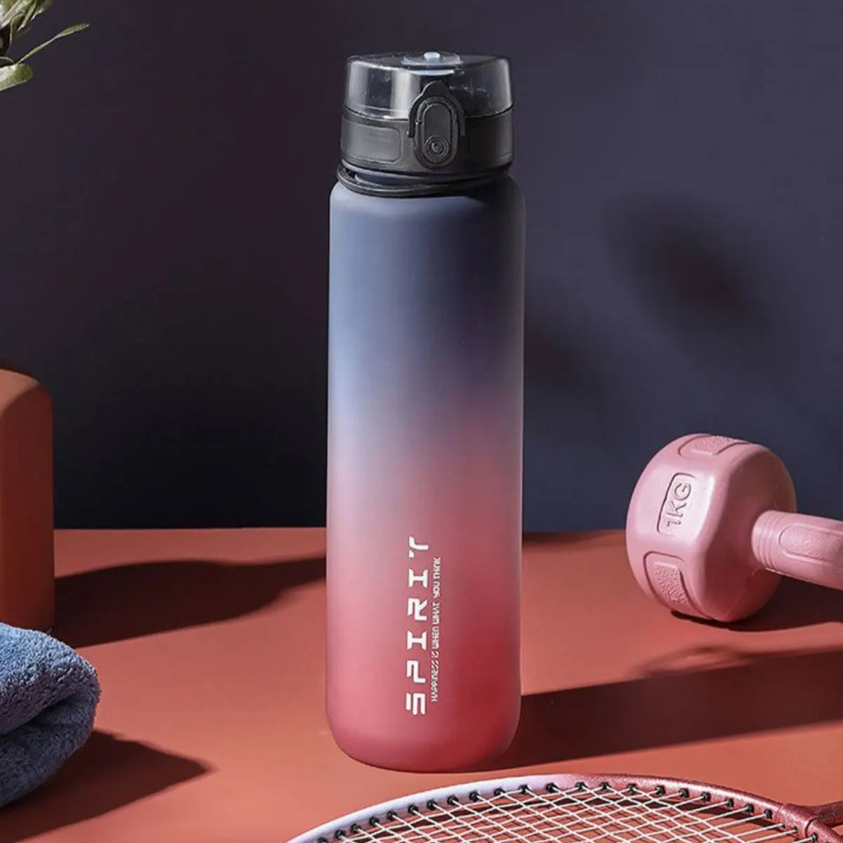 Gradient Water Bottle – BPA-Free, Large Capacity, Leak-Proof (600ml / 750ml / 1000ml)