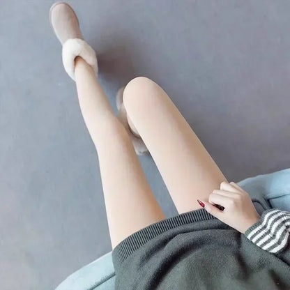 Fleece-Lined Sheer-Look Tights – Women's Thermal Winter Tights
