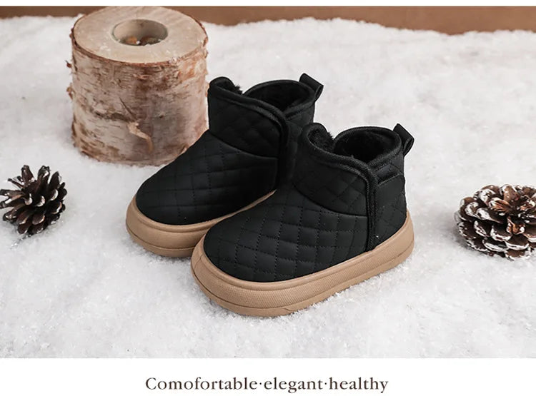 2026 Winter Plush Boots For Children Soft Warm Velvet Snow Boots For Kids Anti-slippery Waterproof Boy's Girl's Winter Boots