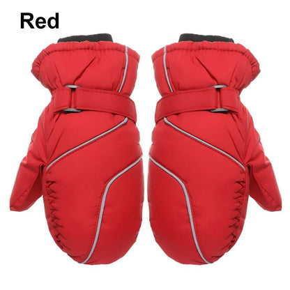 Guantes de esquí ajustables para niños – Guantes para nieve con forro de terciopelo (5–9 años)