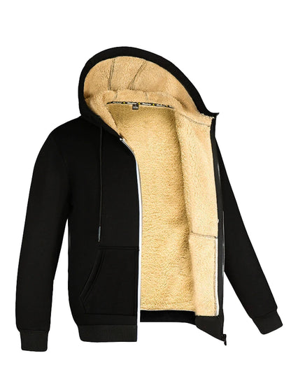 REALXIZI Herren Winterjacke mit Kapuze und Reißverschluss