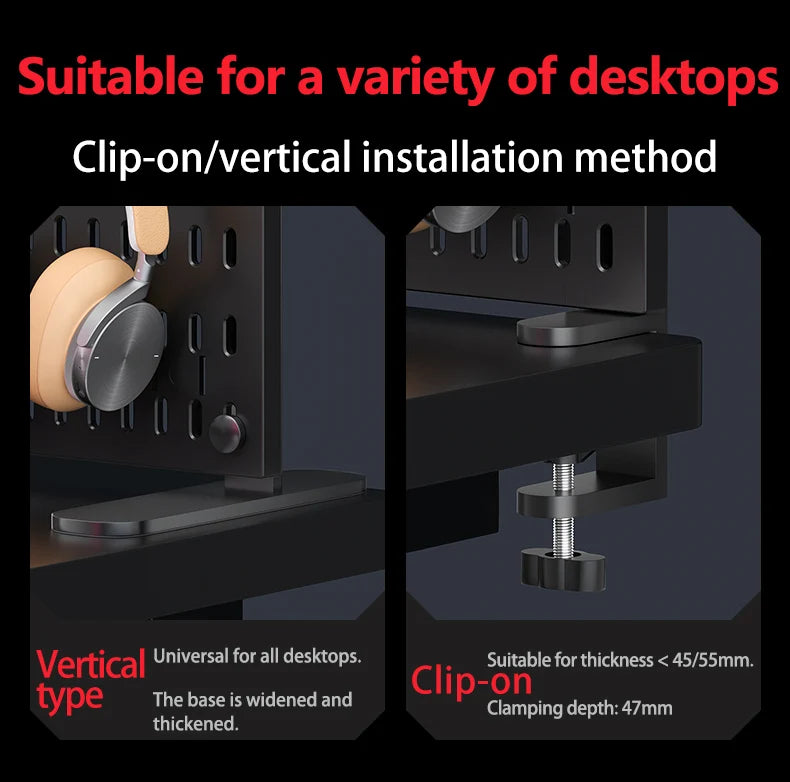 No Drill Desktop Pegboard Rack Gaming Room Organizer For Controllers Headphones Switch Figurine Stationery Storage