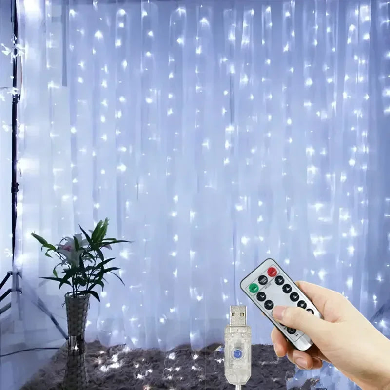 LED Curtain Fairy Lights with Remote – USB, 8 Modes, 3 m to 6 m
