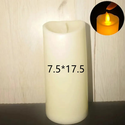 Flammenlose, flackernde LED-Stumpenkerzen | Batteriebetrieben | 5 Größen | Hochzeits- & Heimdekoration