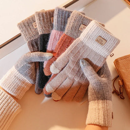Guanti da touchscreen in maglia foderati in peluche – Guanti invernali unisex