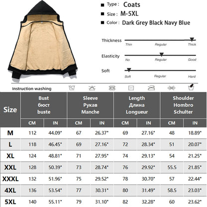 REALXIZI Herren Winterjacke mit Kapuze und Reißverschluss