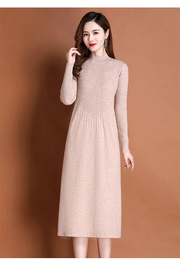 Women's Ankle-Length A-Line Dress with Appliqué