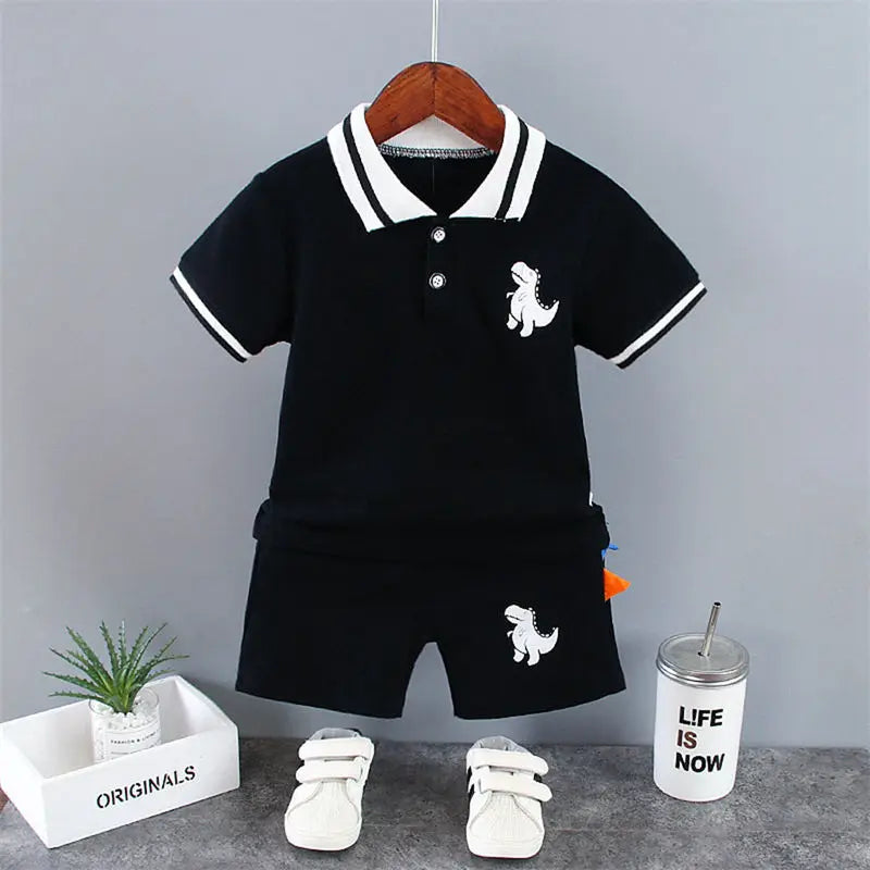 Baby Boys' Dinosaur T-Shirt & Shorts Set - 2-Piece Summer Outfit, 4M-5Y