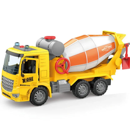 Large Toy Cement Mixer Truck – Friction-Powered with Lights & Music