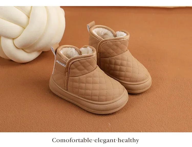 2026 Winter Plush Boots For Children Soft Warm Velvet Snow Boots For Kids Anti-slippery Waterproof Boy's Girl's Winter Boots