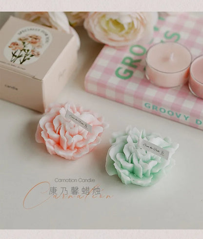 Candela artigianale in cera di soia a forma di garofano | 7 colori | Aromatica e profumata | Oggetto da foto per matrimoni, compleanni e feste