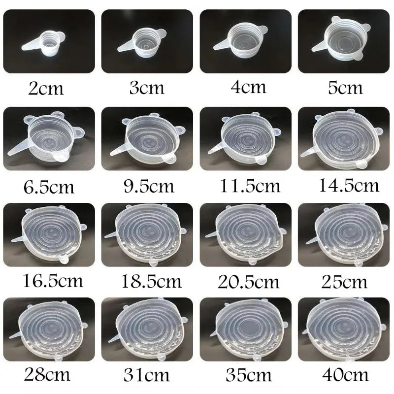 Silicone Stretch Lids – 16 Sizes Universal Food Cover for Bowls, Pots & Pans | Microwave Safe