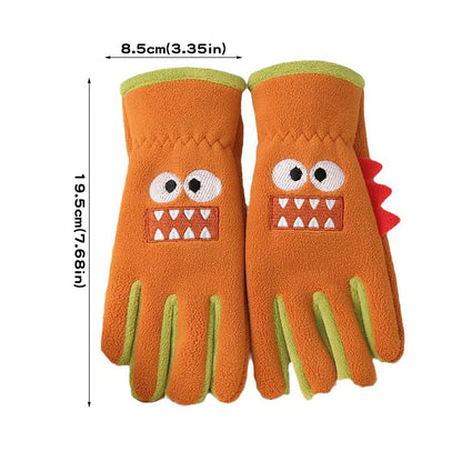 Guanti invernali in peluche a cinque dita per bambini – Età 6–12