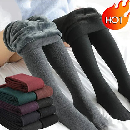 Fleece-Lined Sheer-Look Tights – Women's Thermal Winter Tights