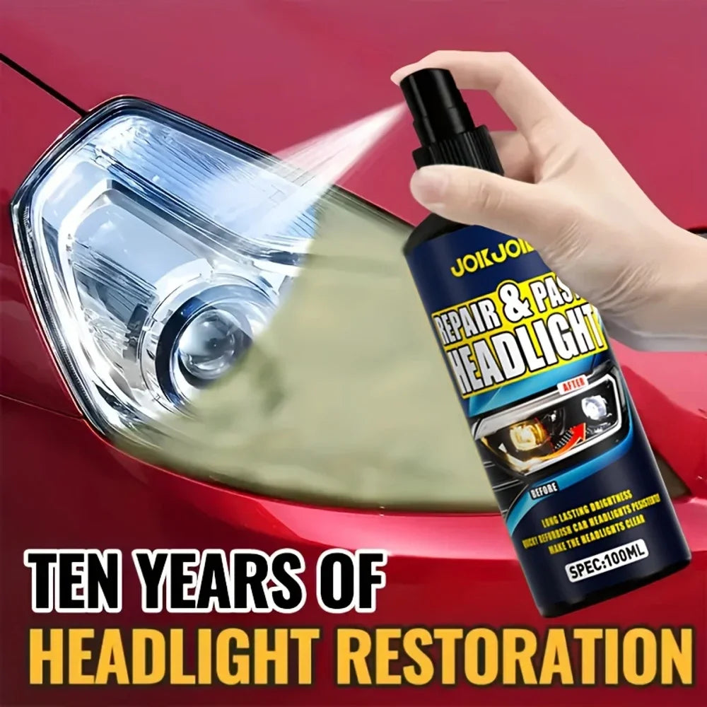 100ml Car Headlight Restoration Spray - Efficient Repair & Polish, Long-Lasting Clarity, Ideal for Automotive Lighting