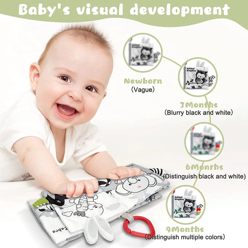 Baby Soft Cloth Book – Crinkle Sensory Book for 0–12 Months