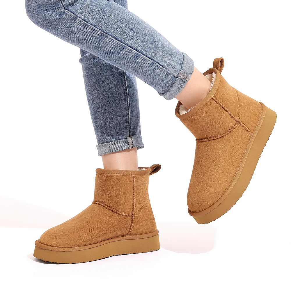 Evshine Memory Foam Ankle Boot Trending Shoes For Women Waterproof Women Snow Boots Female Snow Boots Suede Winter Warm Boots