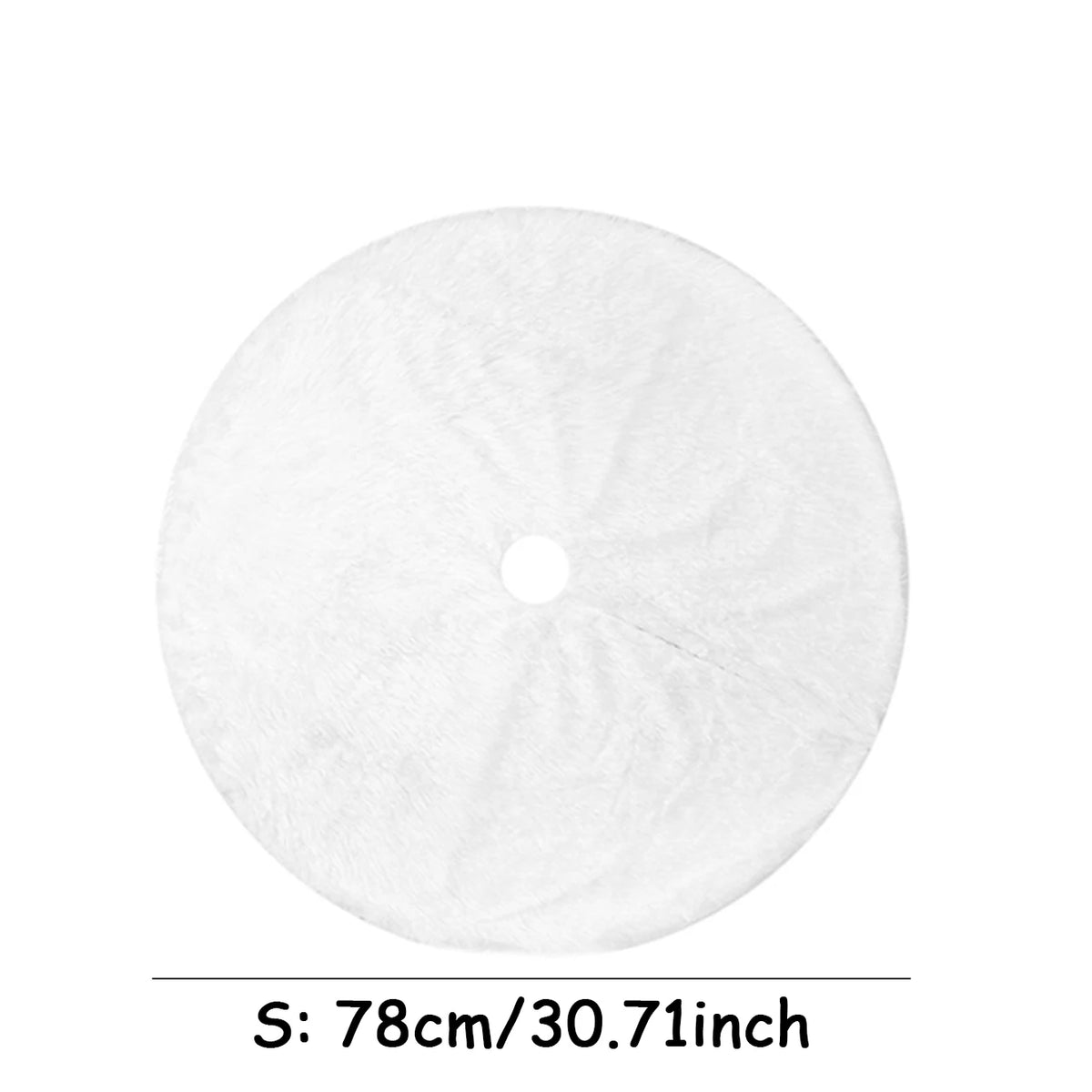 White Faux Fur Christmas Tree Skirt – Plush, 78 / 90 / 122 cm