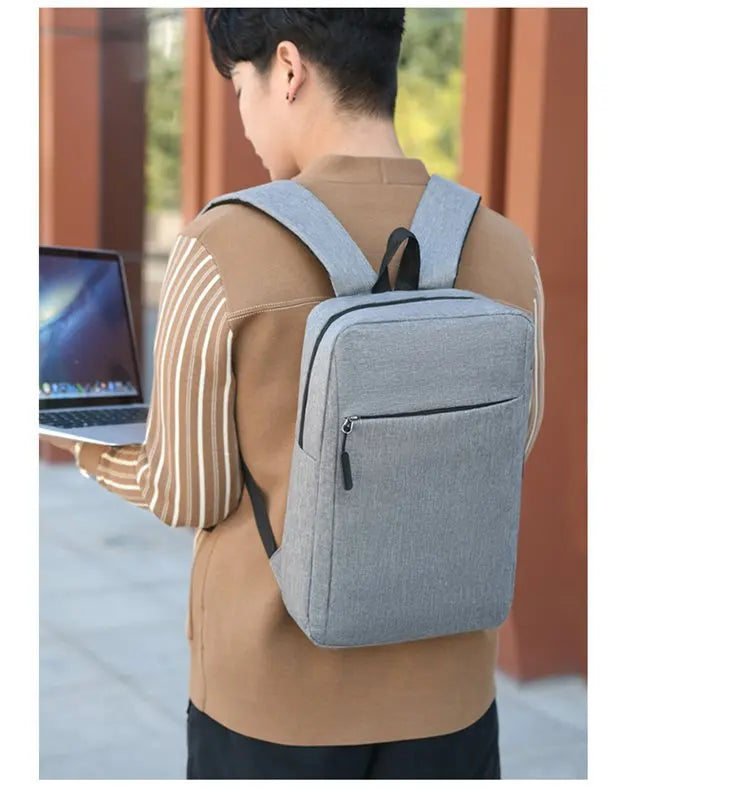 Minimalist Commuter Laptop Backpack - Solid Colour Large Capacity Business Bag