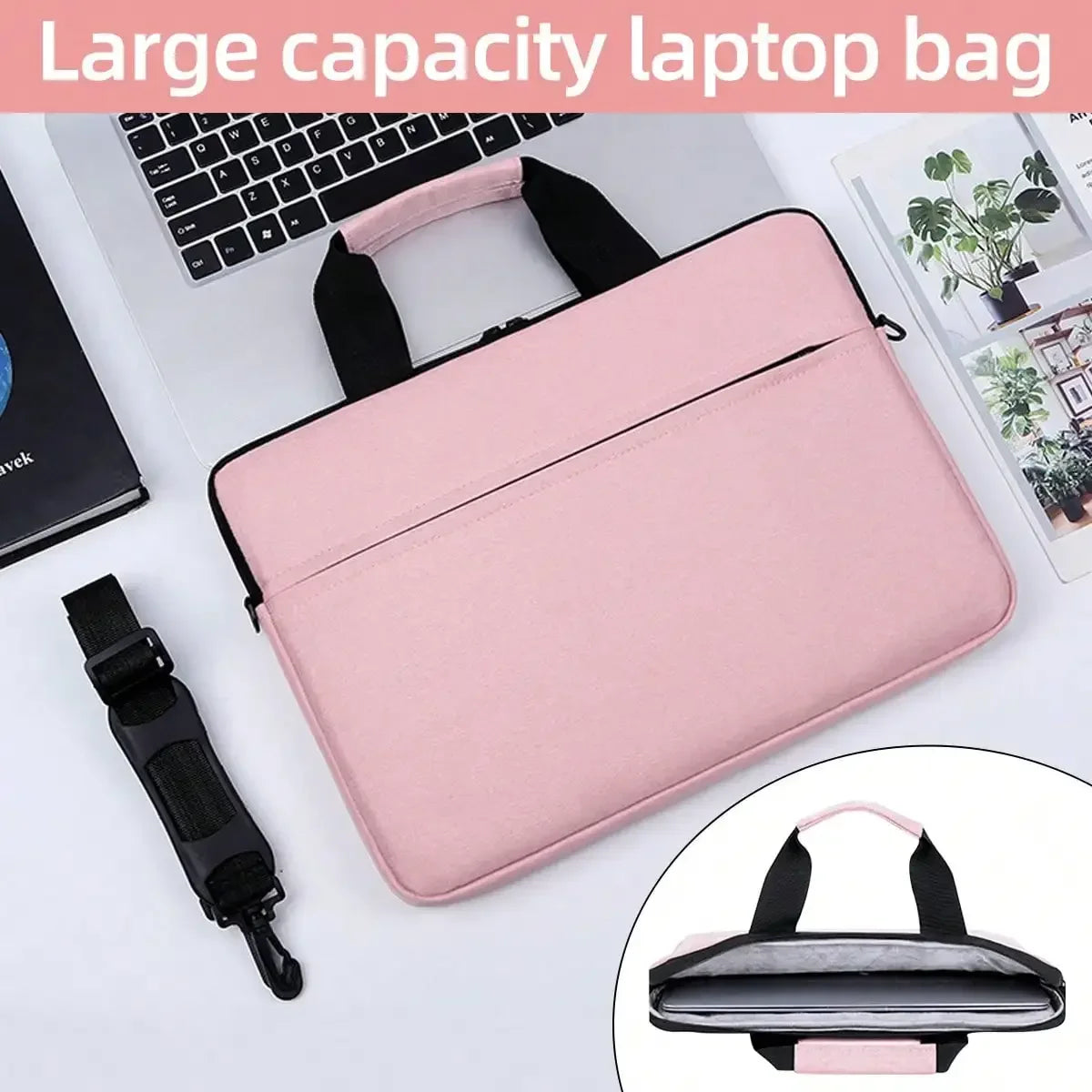 Water-Repellent Laptop Carry Case 13"-15" - Tablet Bag with Shoulder Strap