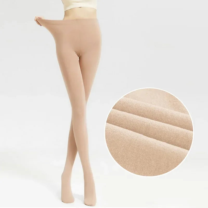Fleece-Lined Sheer-Look Tights – Women's Thermal Winter Tights