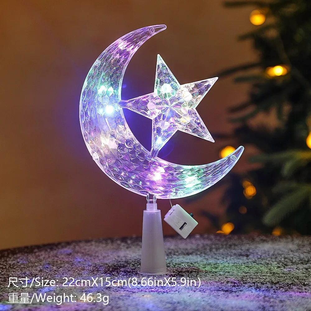 Glitter Star Christmas Tree Topper – 15 cm Sparkling Star Ornament