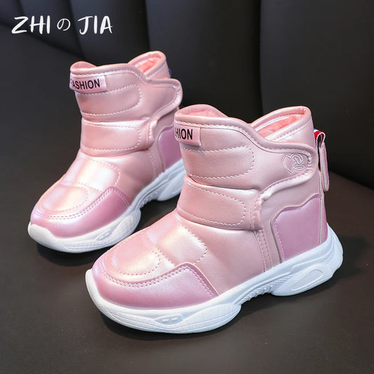 Kids' Plush-Lined Winter Sports Snow Boots