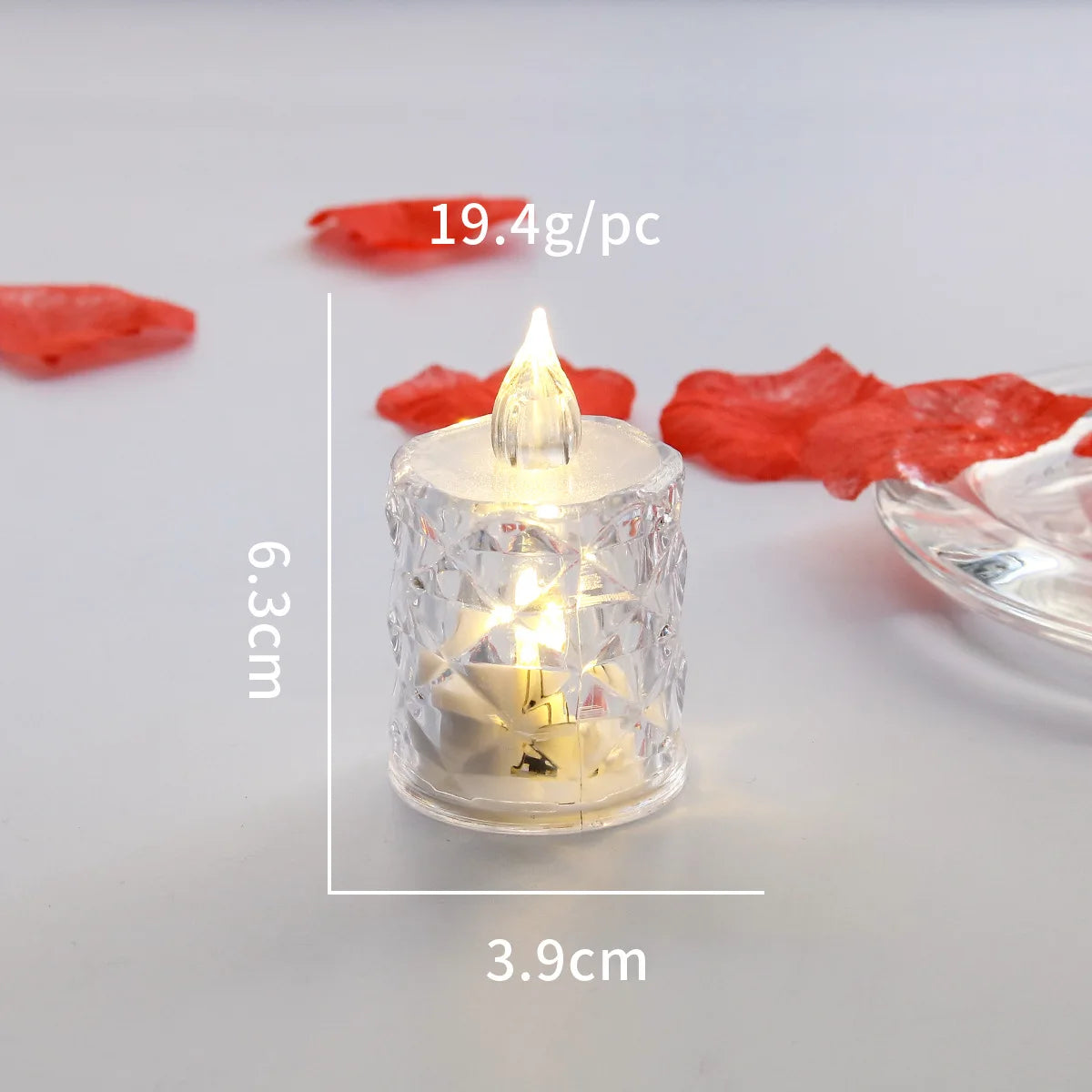 LED Crystal Flameless Candle Light LED Electronic Candle Light Night Lamp Dating Party Holiday Home Wedding Christmas Decoration