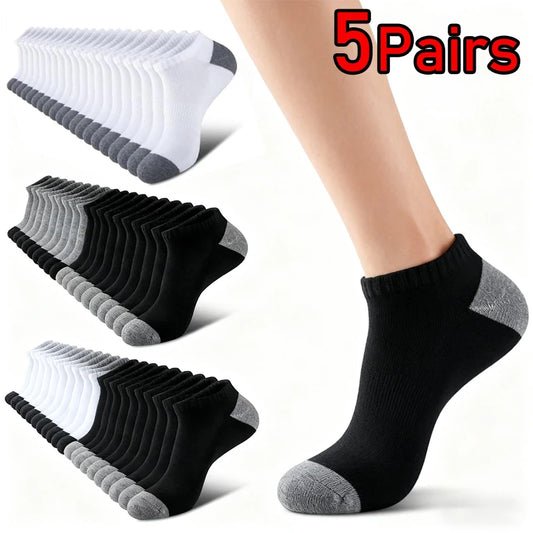 Herren-Knöchelsocken zum Laufen – 5 Paar, atmungsaktive, niedrige Sportsocken