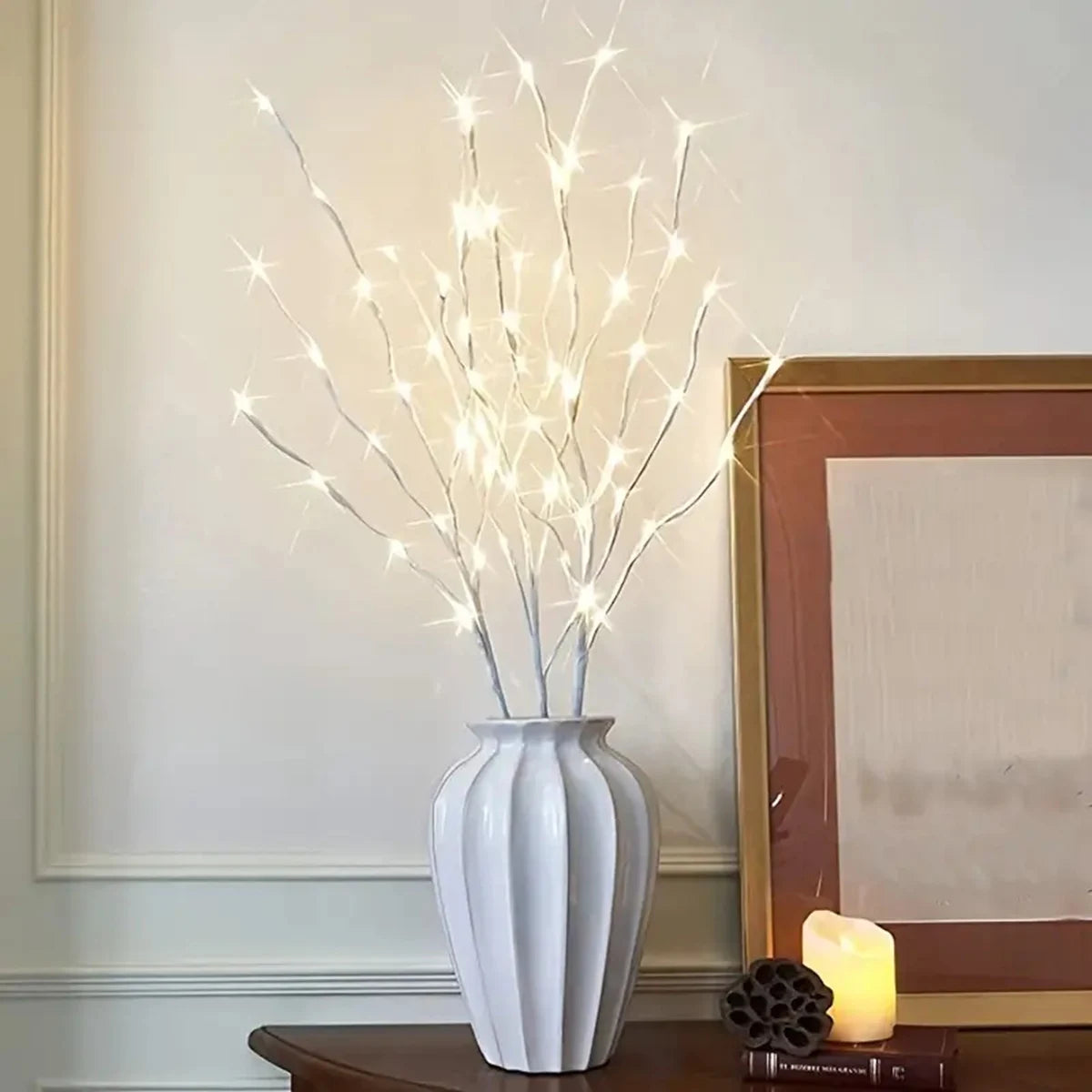 Lighted White Birch Branch – 20 LED Battery Fairy Light Decor