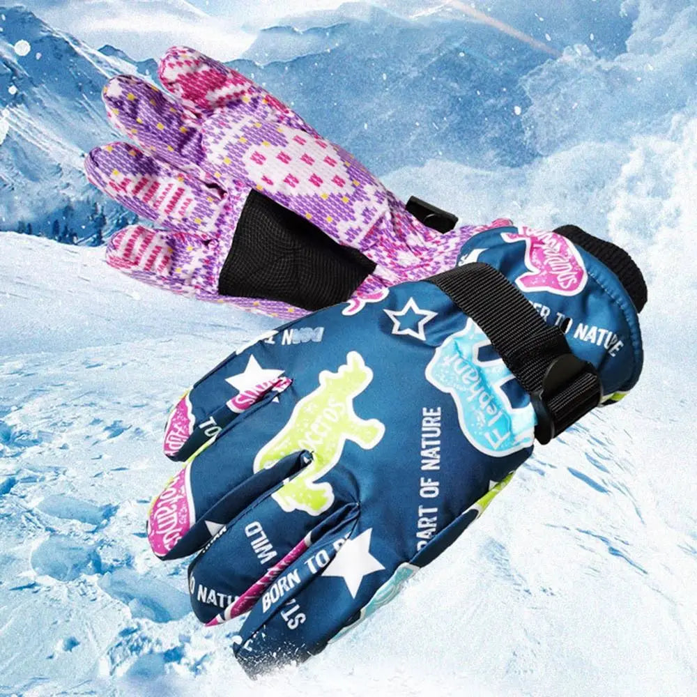 Youth Ski Gloves – Windproof Non-Slip Snow Gloves (Ages 9–15)