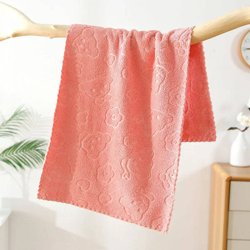 Embossed Hand Towels – Soft Bear & Floral Face Towels, 1, 5 or 10 Pack