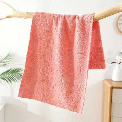 Toallas de mano con relieve – Toallas faciales suaves de ositos y flores, paquete de 1, 5 o 10