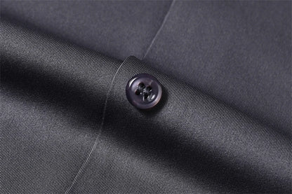 Camisa casual de negocios lisa de manga larga para hombre